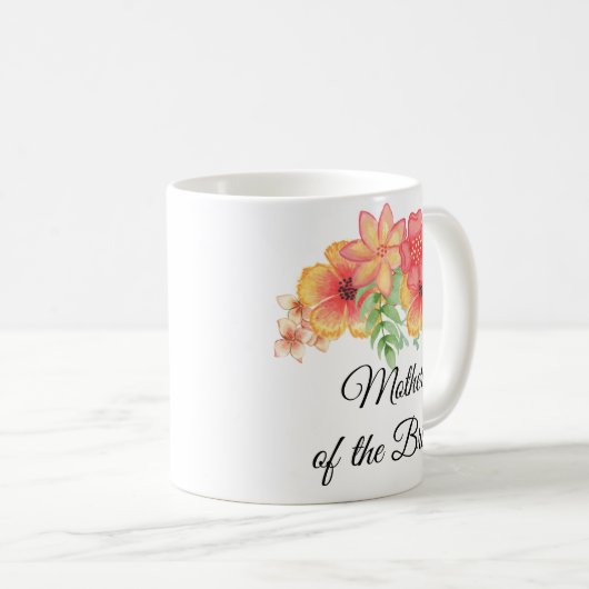 Mère de la mariée florale Bouquet Mug (Devant droit)