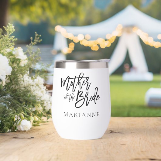 Mère de la mariée Nom cadeau Black Calligraphy (Extérieur)