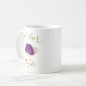 Mère de la mariée Purple Gold Floral Coffee Mug (Devant gauche)