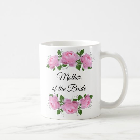 Mère de la mariée Roses Personnalisé café Mug (Droite)
