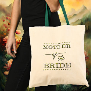 Mère de la mariée Script Sac fourre-tout vert