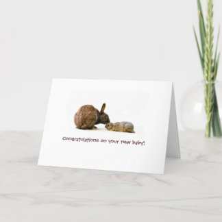 Mère de lapin et bébé - nouvelle carte de bébé