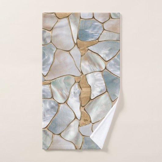 Mère de perle et de cellules d'or abstrait (Serviette à main)