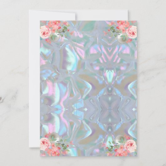 Mère de Perle Iridescent Élégant Invitation de Mar (Dos)