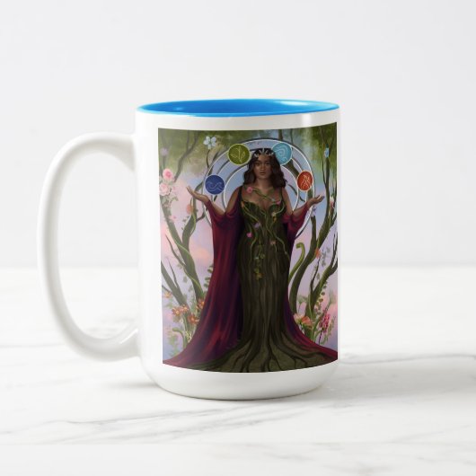 Mère Déesse Terre GAIA Latte Mug (Corps Complet) (Gauche)