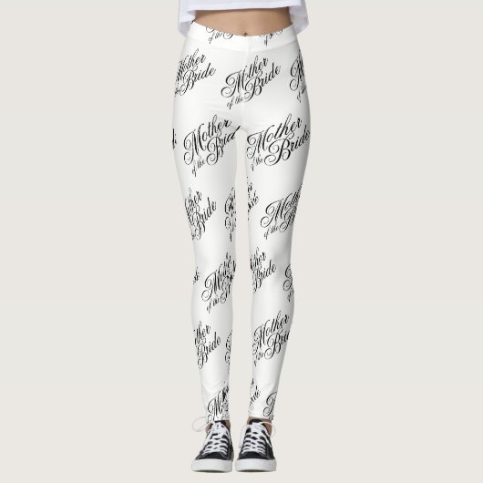 Mère des Leggings de la mariée - Noir sur Blanc (Devant)