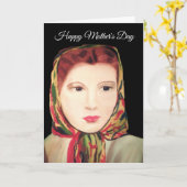 MÈRE DISTINGUÉE Carte de vœux pliée (Fleur jaune)