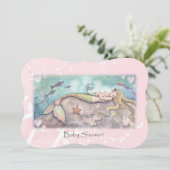 Mère douce et bébé Sirène Baby showers Invitations (Debout devant)