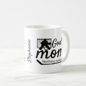 Mère du hockey Goalie Mug pas effrayée noire (Devant droit)