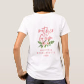 Mère du marié t-shirt à l'aquarelle rose fleuri (Dos)