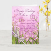 Mère en droit Carte d'anniversaire - Rose Feminine (Fleur jaune)