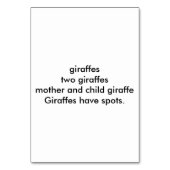 Mère enfant Girafe Lire des cartes de poche pour a (Dos)