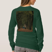Mère Enfant Marcher Dans La Forêt Vert T-shirt (Dos)