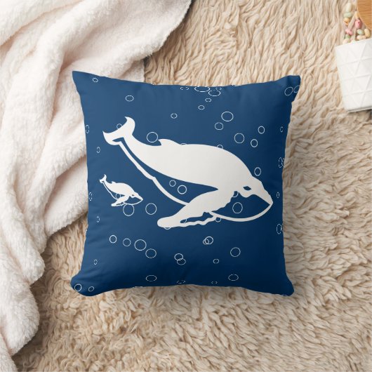 mère et bébé baleine blanche sur coussin bleu (Couverture)