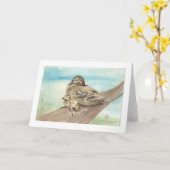 Mère et bébé Carte pour notes de canard en bois (Fleur jaune)