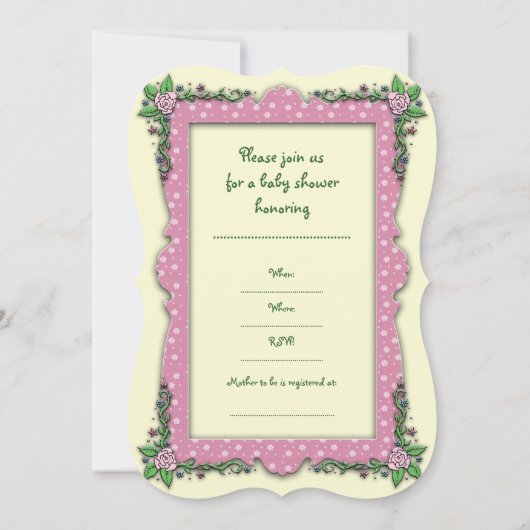 Mère et bébé Fairy Baby Douche Invitations (Dos)