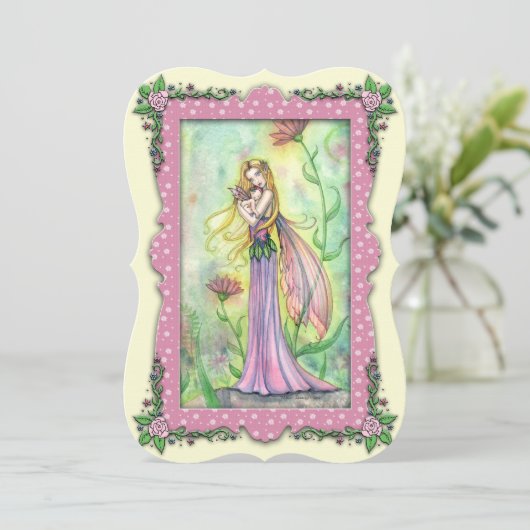 Mère et bébé Fairy Baby Douche Invitations (Debout devant)