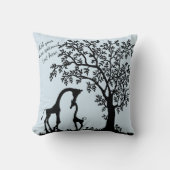 Mère et bébé Giraffe Coussin à Accent Silhouette (Recto)