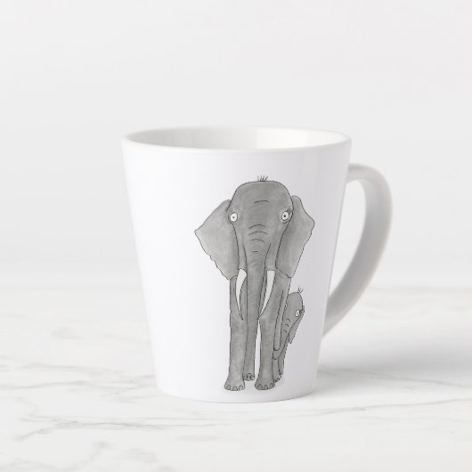 Mère et bébé mug en latte d'éléphant (Angle droit)