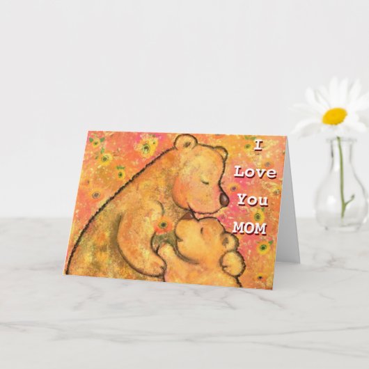 Mère et bébé ours Carte de fête de la mère (Petite plante)