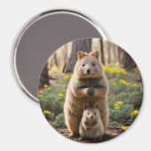 Mère Et Bébé Quokka, Frigo Magnet (Recto/Verso)