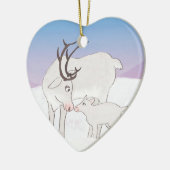 Mère et bébé rennes personnalisées ornement de Noë (Gauche)