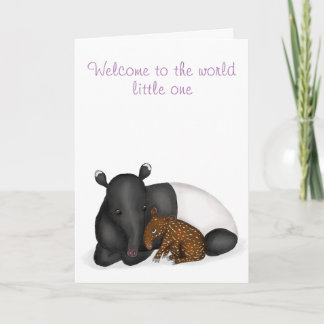 Mère et bébé tapir nouvelle carte bébé