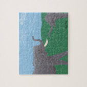 Mère et Enfant Eléphants Champ Puzzles (Vertical)