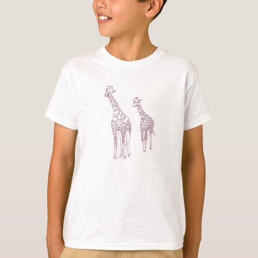 Mère et enfant Giraffes contour TShirts (Devant)