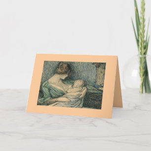 Mère et enfant par la carte vierge de Janis