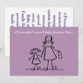 Mère et fille Art familial Invitations personnalis (Devant / Derrière)