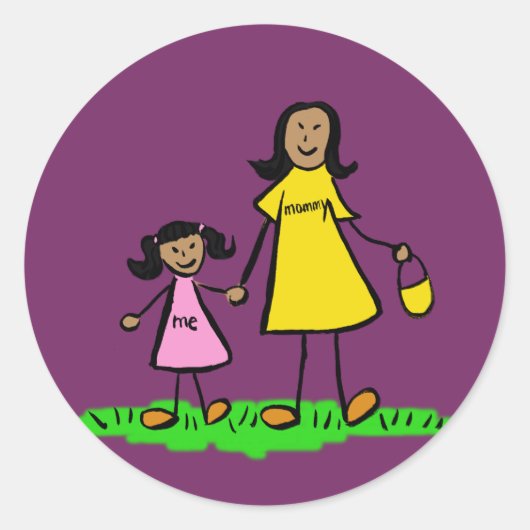 Mère et fille Caractères de famille Stickers d'art (Devant)