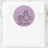 Mère et fille Caractères de famille Stickers d'art (Sac)