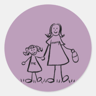 Mère et fille Caractères de famille Stickers d'art