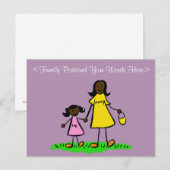 Mère et fille Famille Art Customisé Carte postale (Devant / Derrière)