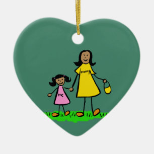 Mère et fille Personnalisé Art de famille Ornement