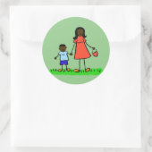 Mère et Fils Caractères de famille Stickers maman (Sac)