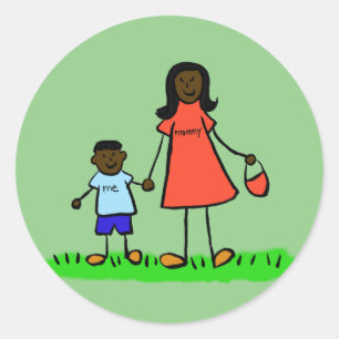 Mère et Fils Caractères de famille Stickers maman
