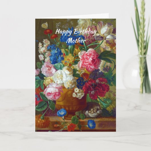 Mère Fleurs d'anniversaire Carte chrétienne (Devant)