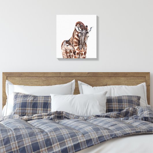 Mère Girafe avec toile de bébé Girafe (Insitu(Chambre))
