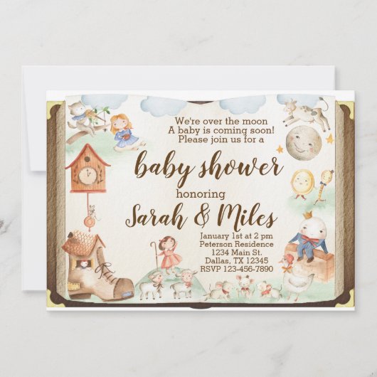 Mère Goose Baby shower Invitation Invitation (Devant)