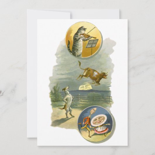 Mère Goose Nursery Rhyme Baby shower Invitation (Devant)