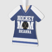 Mère Jersey de hockey sur glace bleu/blanc (devant)