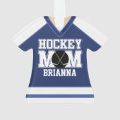 Mère Jersey de hockey sur glace bleu/blanc (dos)