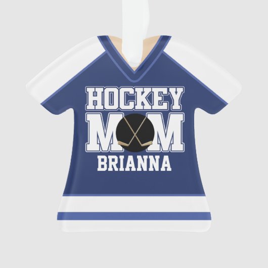 Mère Jersey de hockey sur glace bleu/blanc (devant)
