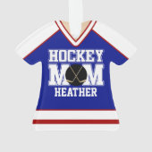 Mère Jersey de hockey sur glace bleu/rouge (dos)