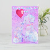 Mère Joyeuse carte d'anniversaire Elephant Maman e (Debout devant)