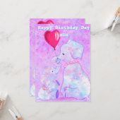 Mère Joyeuse carte d'anniversaire Elephant Maman e (Devant/Arrière en situation)