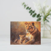 Mère Lion et sa carte postale (Debout devant)