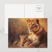 Mère Lion et sa carte postale (Devant / Derrière)